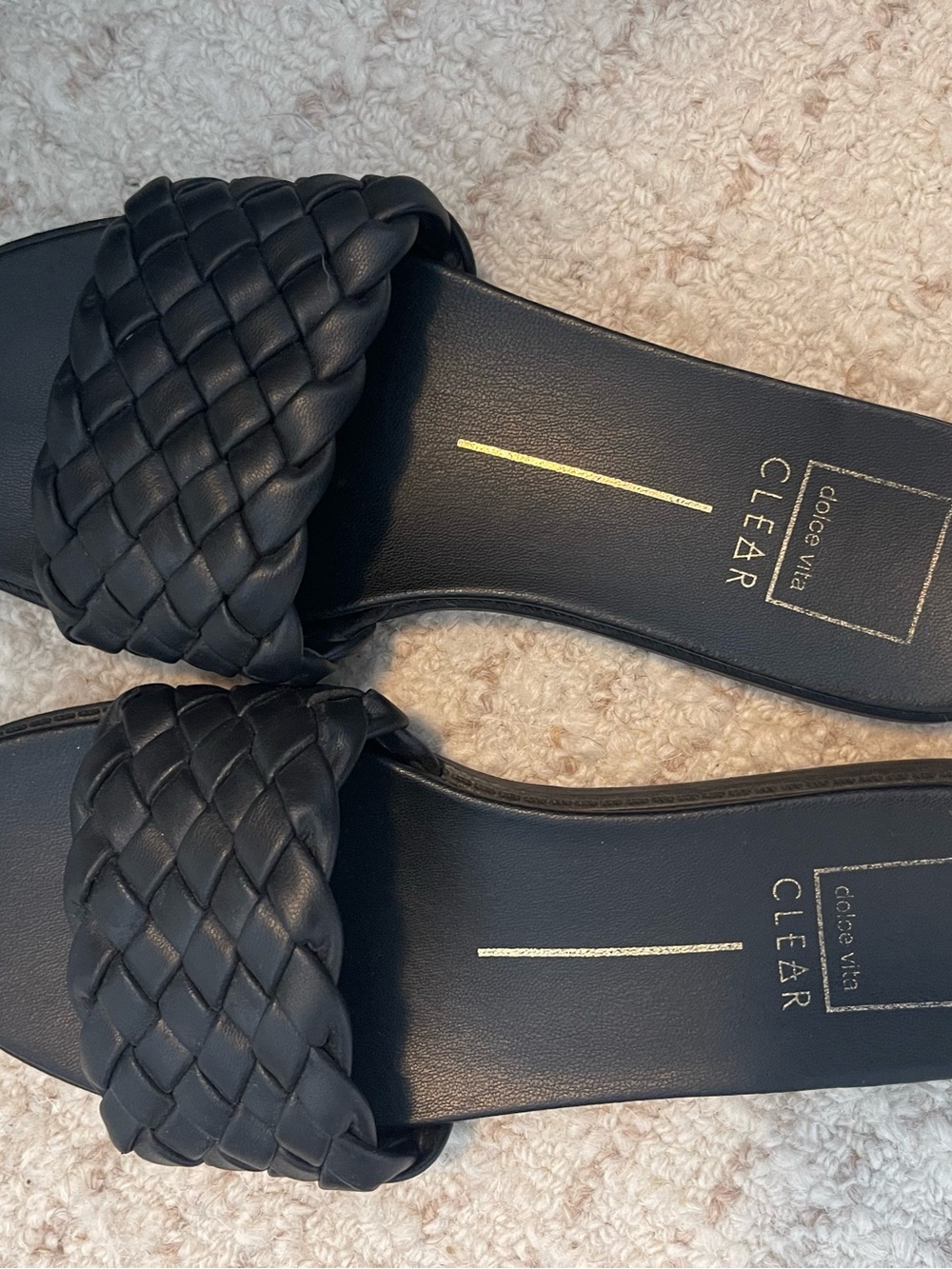 Dolce Vita Black Braided Slide Sandals